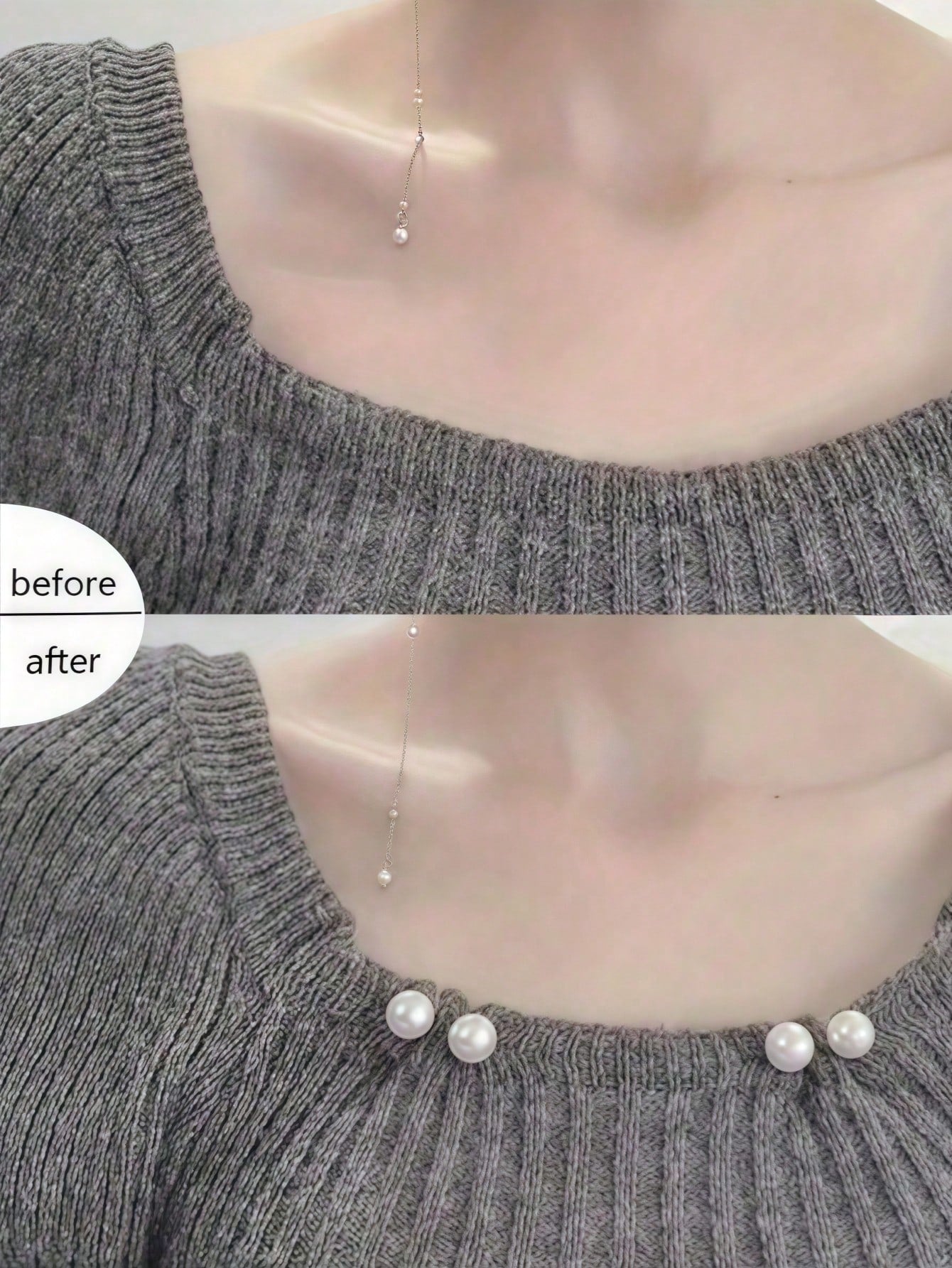 3 Peças Broche de Pérola