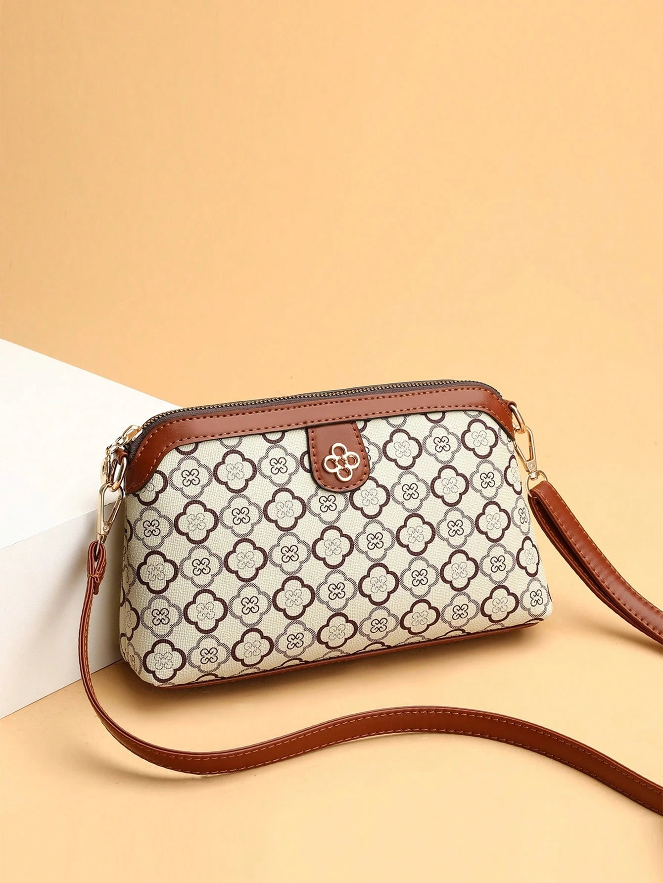 Vintage Retrô 1 Peça De Decoração De Flores Contrastantes, Estilo Retrô, Bolsa Crossbody Elegante, Adequada Para Uso Diário Feminino Em Viagens