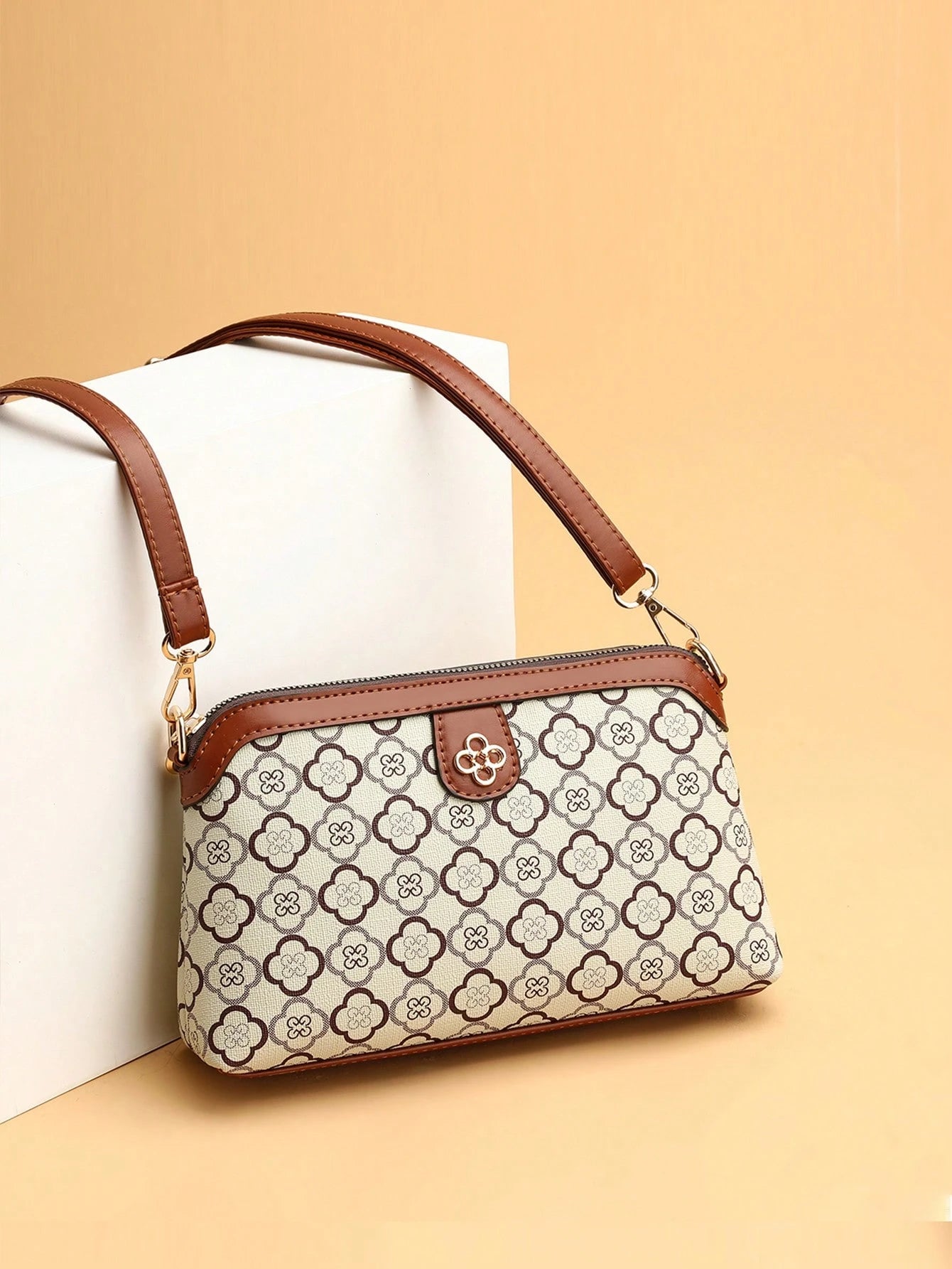 Vintage Retrô 1 Peça De Decoração De Flores Contrastantes, Estilo Retrô, Bolsa Crossbody Elegante, Adequada Para Uso Diário Feminino Em Viagens
