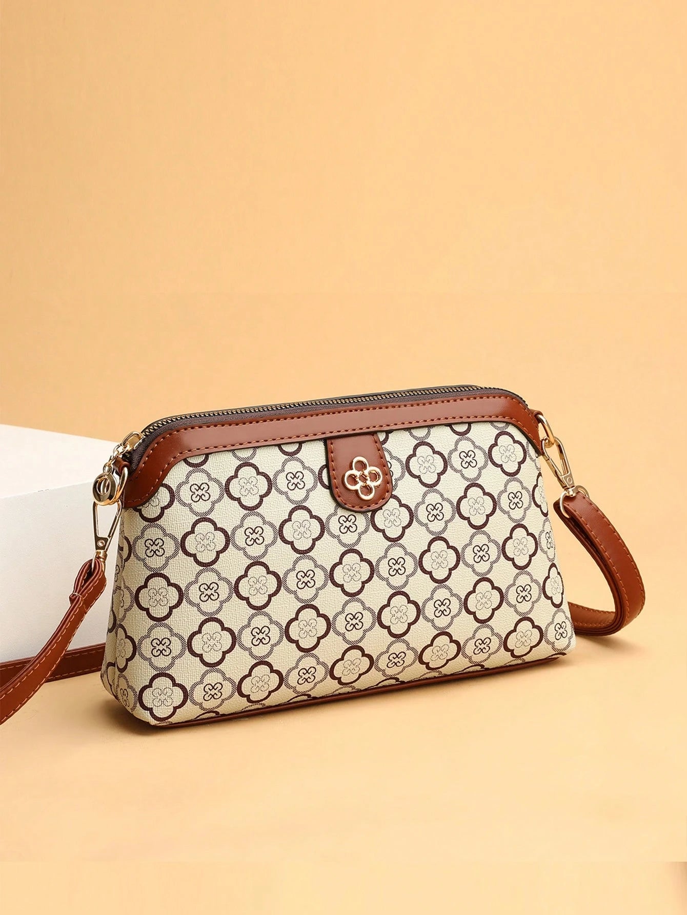 Vintage Retrô 1 Peça De Decoração De Flores Contrastantes, Estilo Retrô, Bolsa Crossbody Elegante, Adequada Para Uso Diário Feminino Em Viagens