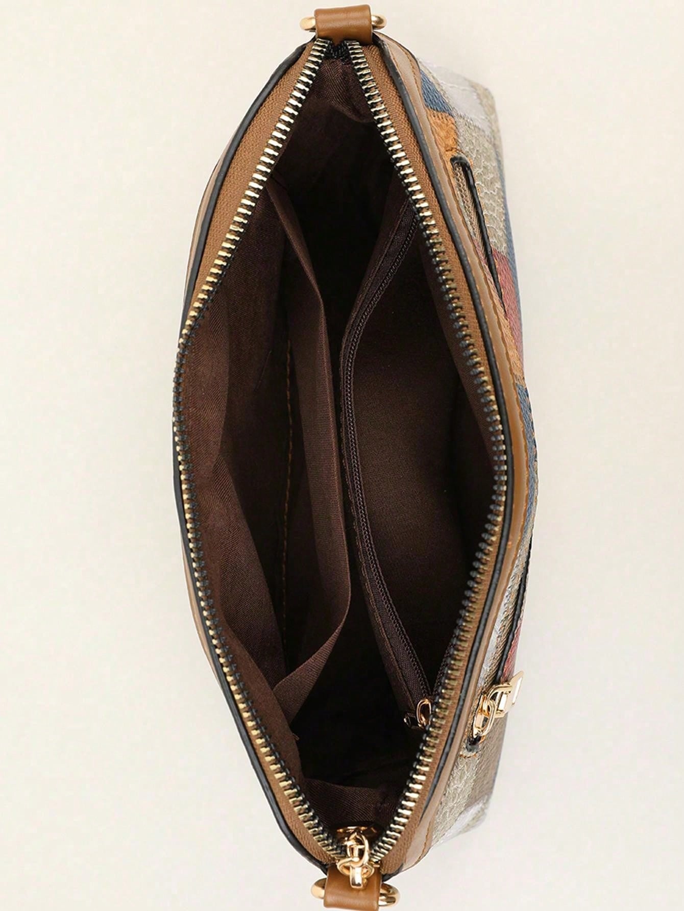 Vintage Retrô 1 Peça De Decoração De Flores Contrastantes, Estilo Retrô, Bolsa Crossbody Elegante, Adequada Para Uso Diário Feminino Em Viagens