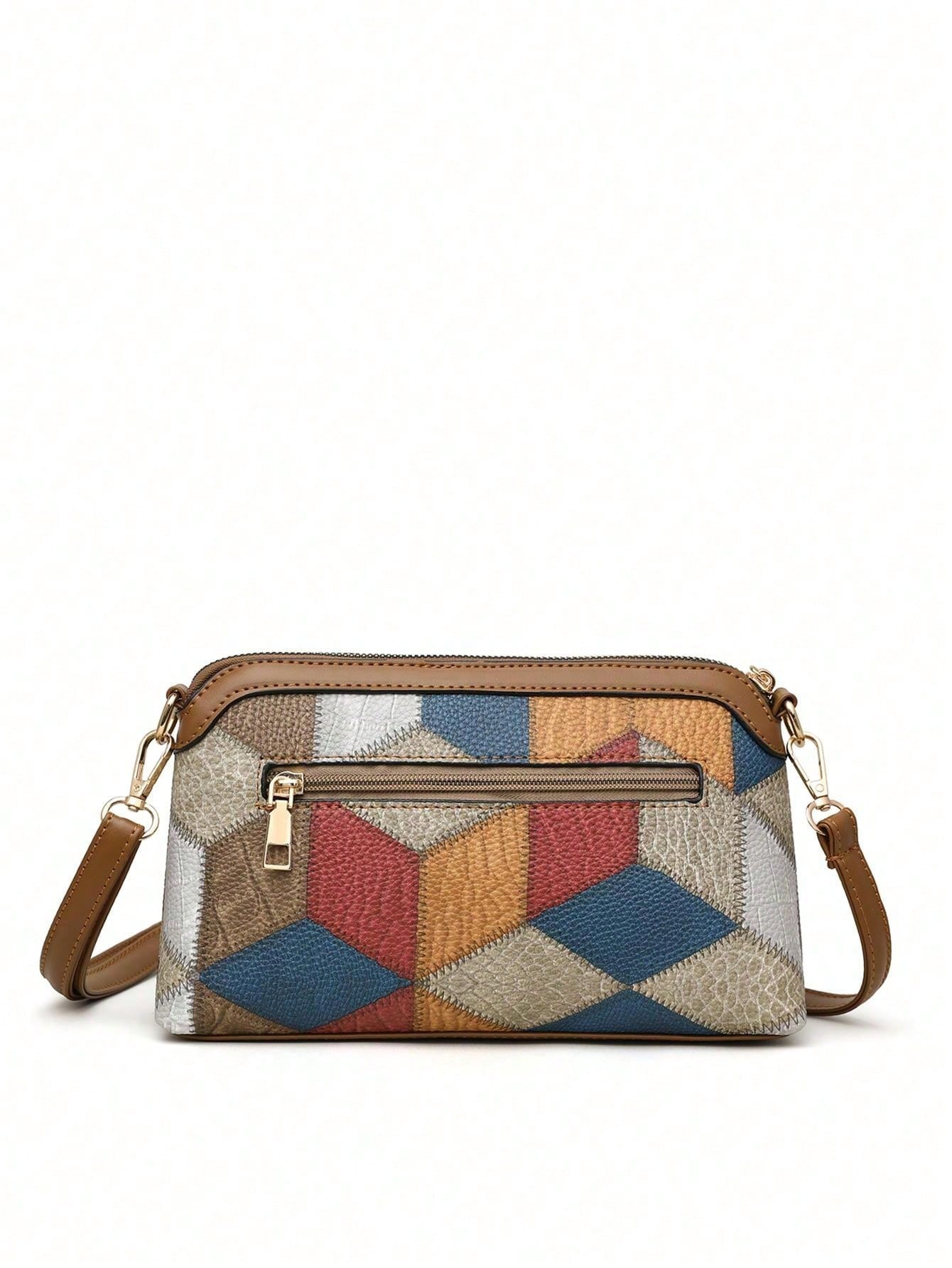 Vintage Retrô 1 Peça De Decoração De Flores Contrastantes, Estilo Retrô, Bolsa Crossbody Elegante, Adequada Para Uso Diário Feminino Em Viagens