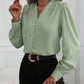 Blusa Feminina de Manga Longa com Decote em V, Elegante, Digna, Gentil, Versátil para Ir ao Trabalho, Casual Business, Temporada de Formatura, Dia da Independência, Amarelo Claro