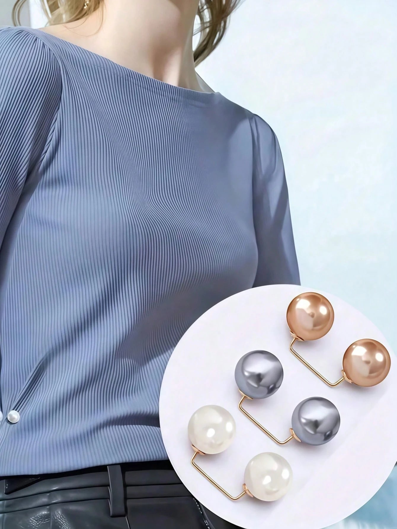 3 Peças Broche de Pérola