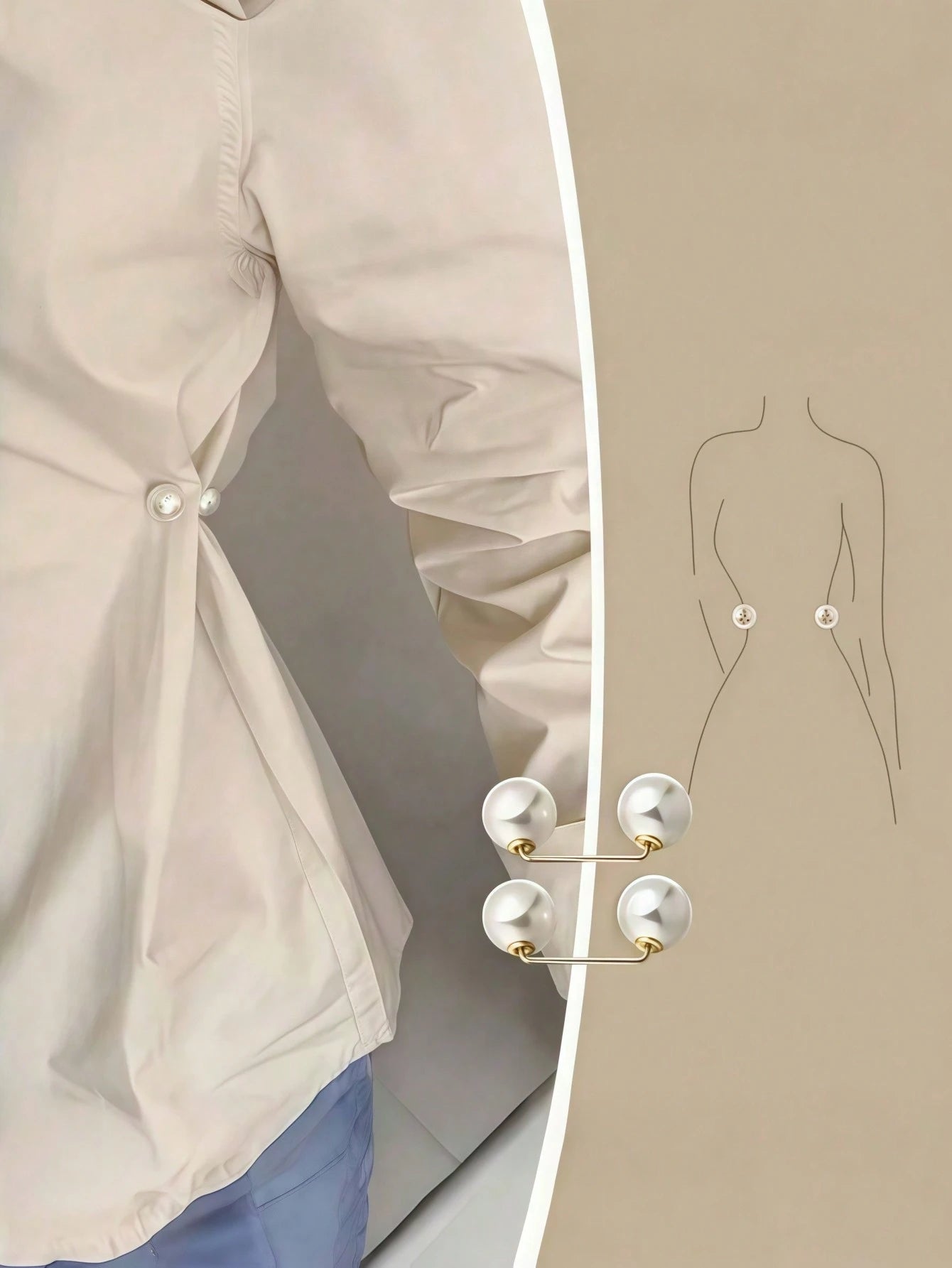 3 Peças Broche de Pérola