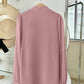 Blusa Feminina de Manga Longa com Decote em V, Elegante, Digna, Gentil, Versátil para Ir ao Trabalho, Casual Business, Temporada de Formatura, Dia da Independência, Amarelo Claro