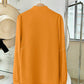 Blusa Feminina de Manga Longa com Decote em V, Elegante, Digna, Gentil, Versátil para Ir ao Trabalho, Casual Business, Temporada de Formatura, Dia da Independência, Amarelo Claro