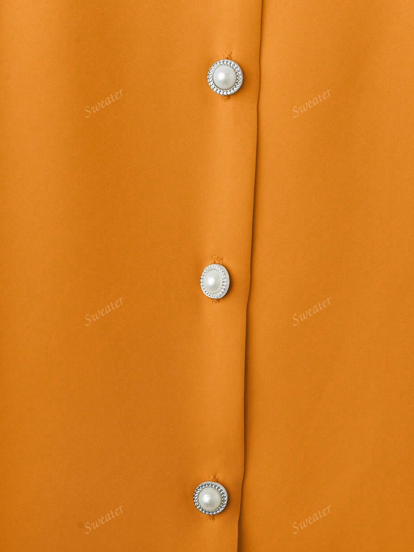 Blusa Feminina de Manga Longa com Decote em V, Elegante, Digna, Gentil, Versátil para Ir ao Trabalho, Casual Business, Temporada de Formatura, Dia da Independência, Amarelo Claro