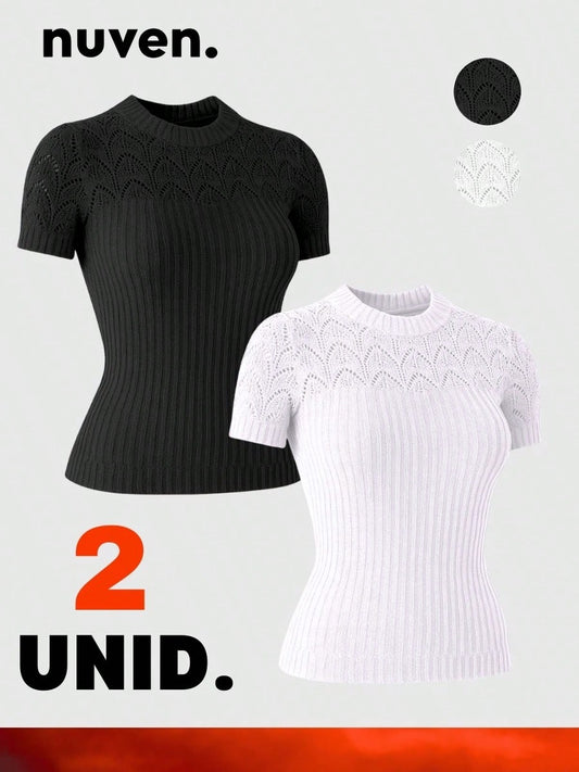 Kit 2 Peças Blusa Feminina Tricot 