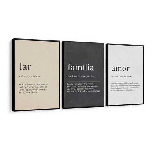 Quadros Decorativo Mosaico 50x30 - Lar Família Amor 