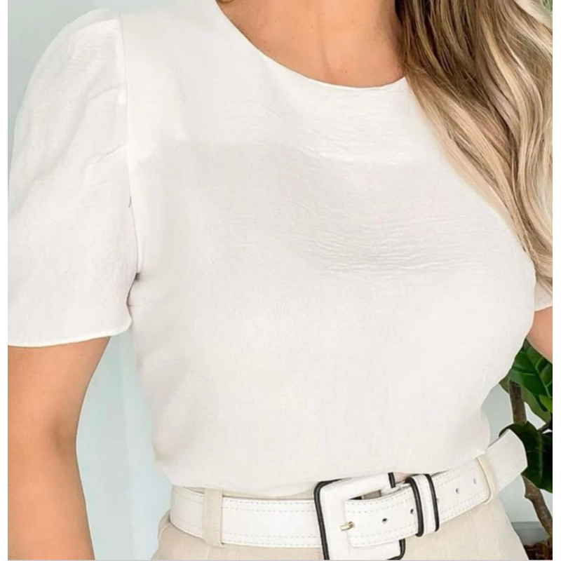 Blusa Feminina Manga Bufante em Tecido Duna