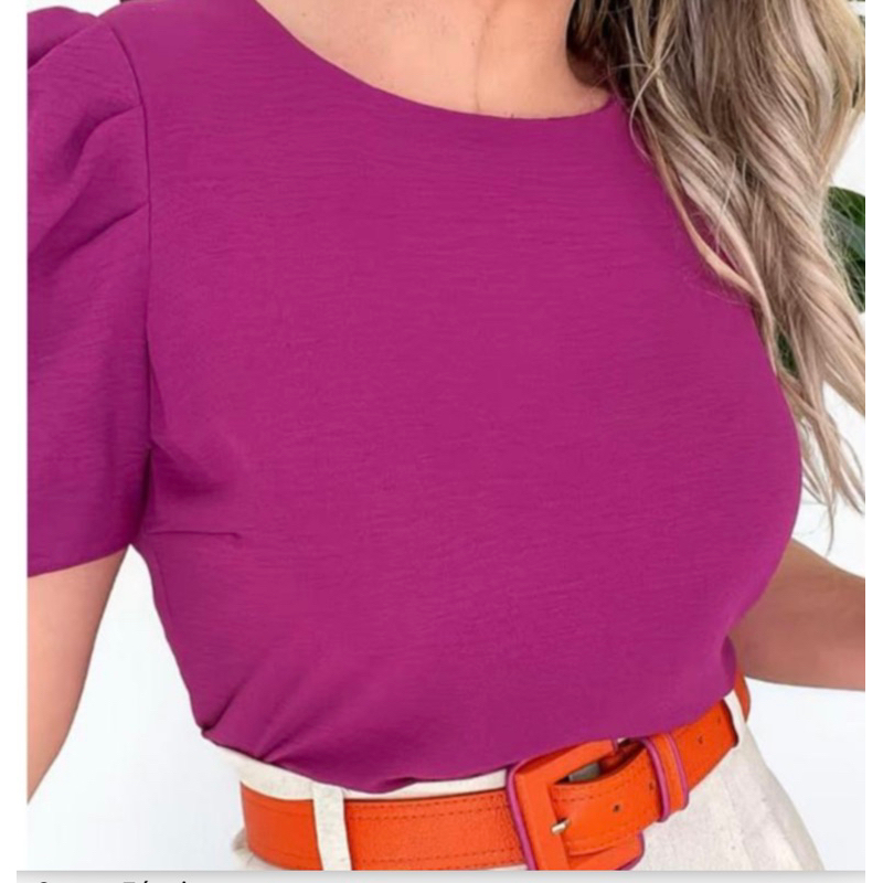 Blusa Feminina Manga Bufante em Tecido Duna