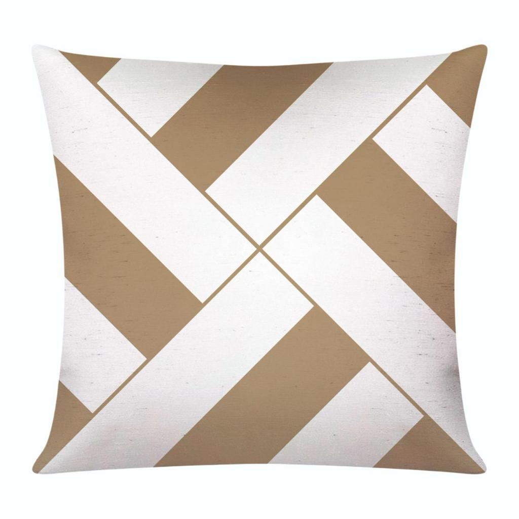 Kit c/ 04 Capas de Almofada Modernas Decorativas 45x45 + 1 Almofada de Nó - Geométrica Nude