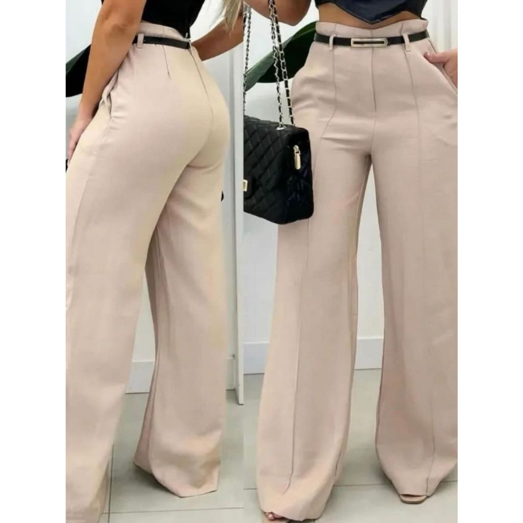 Calça Pantalona de Alfaiataria – Cintura Alta e Caimento Impecável