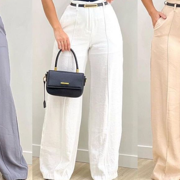 Calça Pantalona de Alfaiataria – Cintura Alta e Caimento Impecável