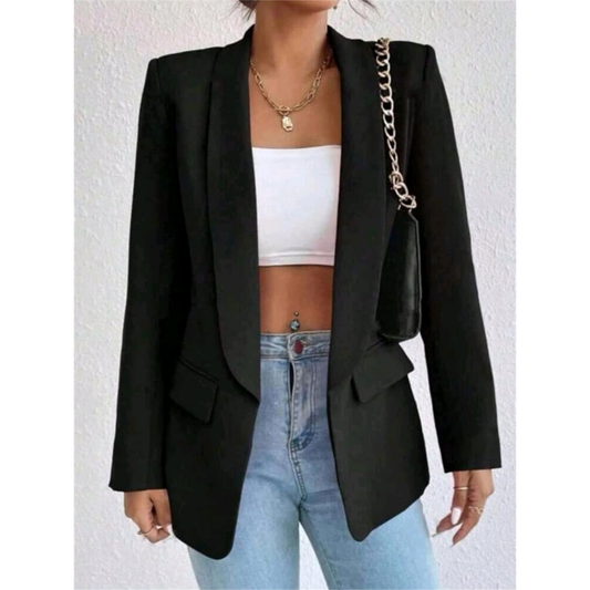 Max Blazer Feminina Longo Alfataria Socia Manga Longo