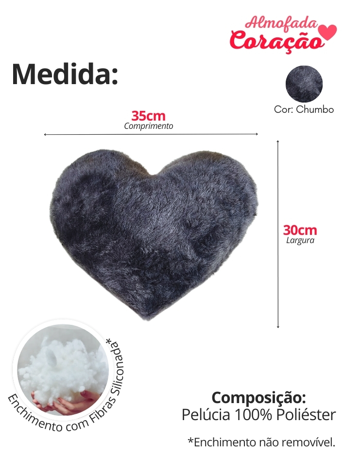 Almofada Em Pelucia De Coração