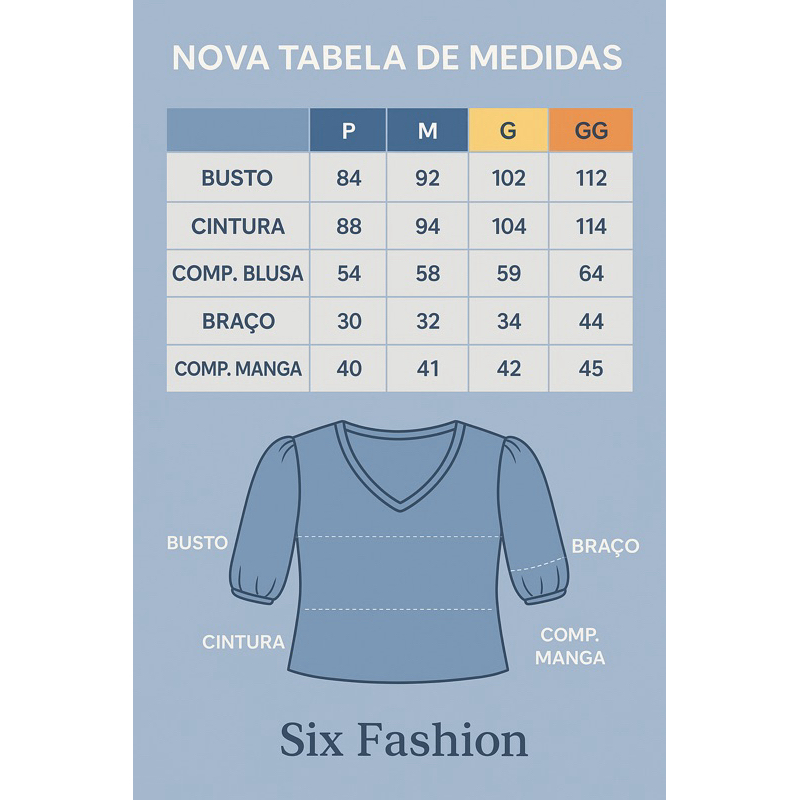 Blusa Feminina Manga Em Tecido Crepe Social Elegante