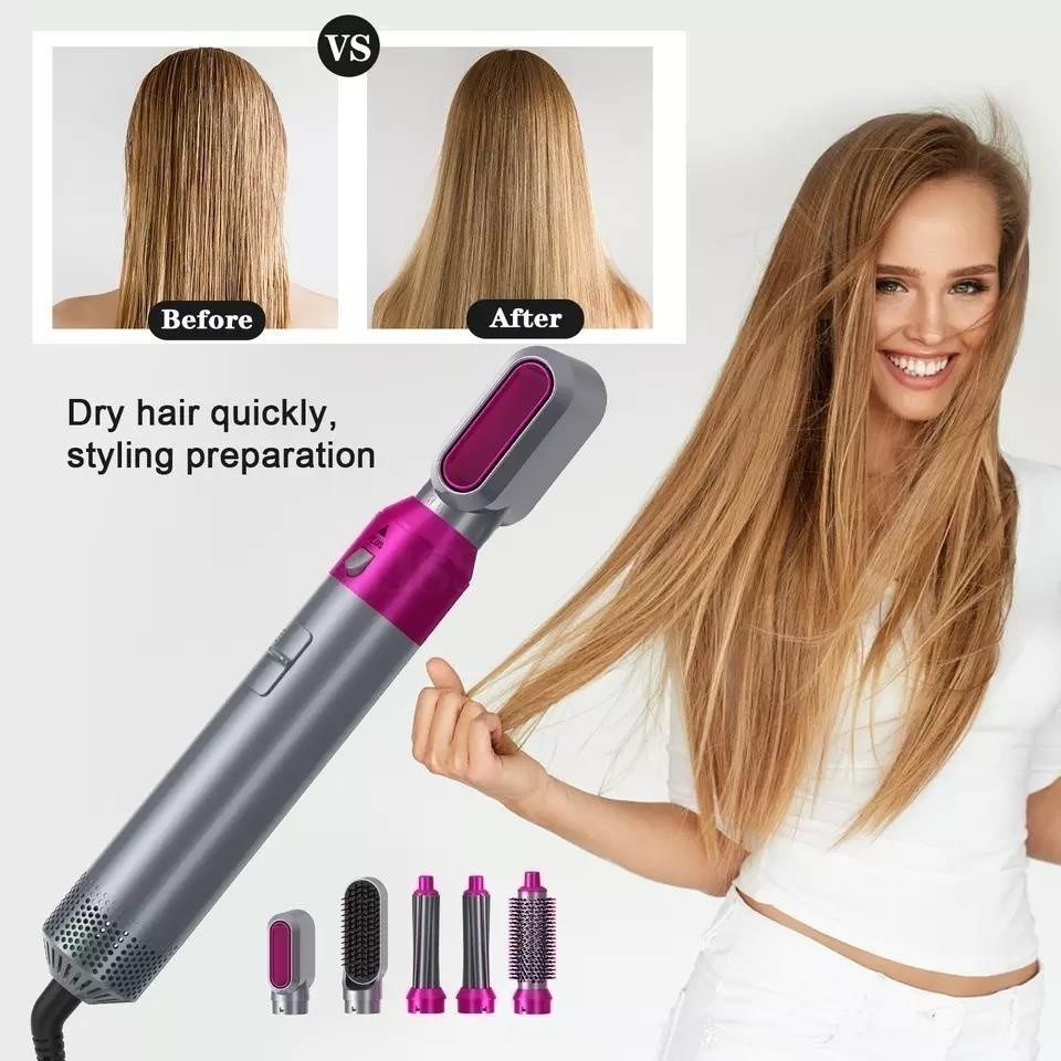 Escova profissional para secador de cabelo com ar quente 5 em 1 